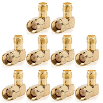 

Areyourshop Sale High Quality 10 Pcs Adapter 90 Degree RP SMA Female Plug To SMA Male Plug Connector Right Angle M/F