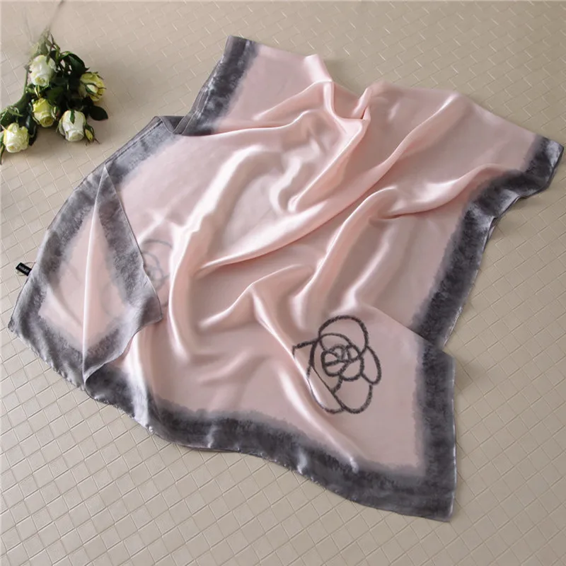 

Top Quality Fashion Brand Spring Autumn Silk Scarves Female Shawls Wrap for 2017 Simple Rose Print Ladies Thin Long Scarf Women