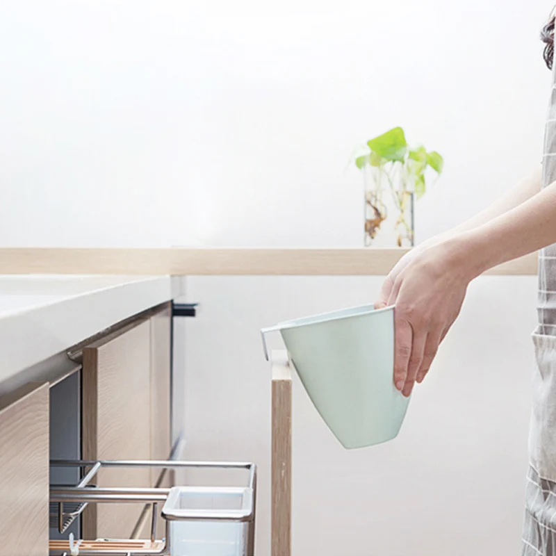 شنقا مجلس الوزراء الباب لا غطاء حاوية القمامة الحمام كونترتوب صندوق تخزين المطبخ شنق نوع القمامة حامل