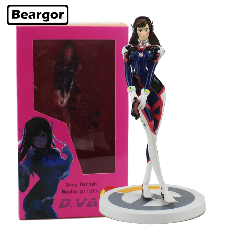 

8" Hot Game OW Hero Hana Song Hannah D.Va Mecha Pilots Boxed 21cm PVC Anime Action Figure Collection Model Doll Toys Gift