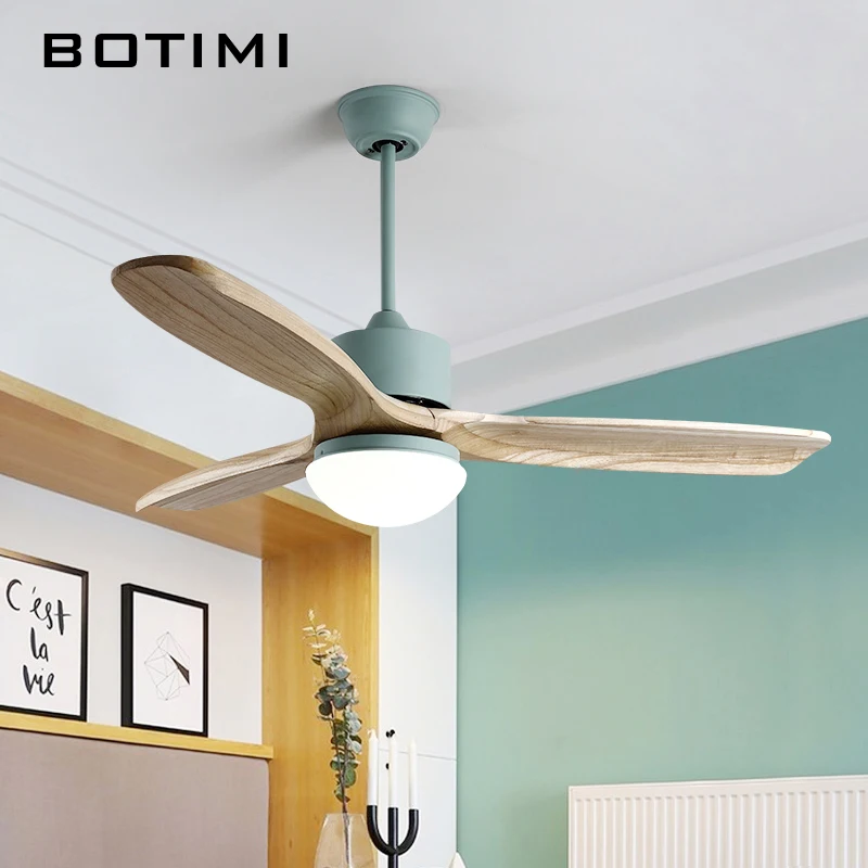 Потолочные вентиляторы BOTIMI 220 В светильник s для гостиной с дистанционным управлением потолочная лампа