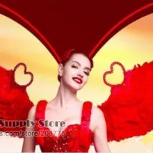 Свежеприбывшие розетки из «чертенок» красного цвета/крылья Ангела из перьев модный показ фотосессия Хэллоуин реквизит свадебные украшения EMS