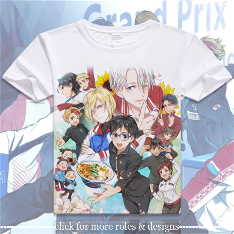 Юрий! Для косплея ледяной Katsuki Yuri Victor Nikiforov футболка унисекс с коротким рукавом