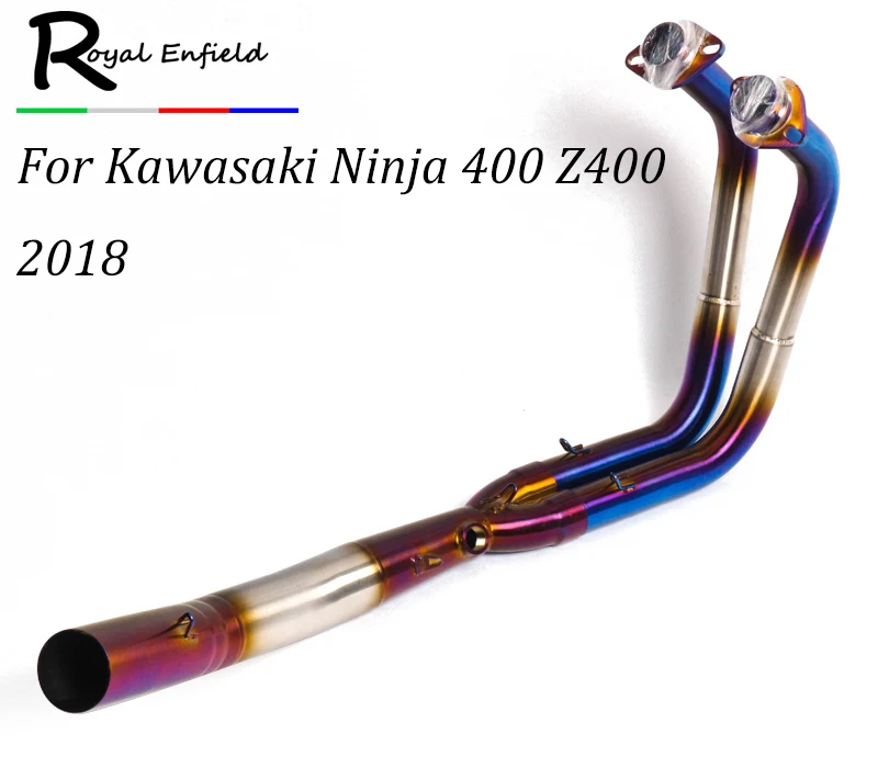 

Motorcycle Exhaust Slip-On Full System Modified Front Middle Link Pipe Laser Muffler Stciker For Kawasaki ninja 400 Z400 2018