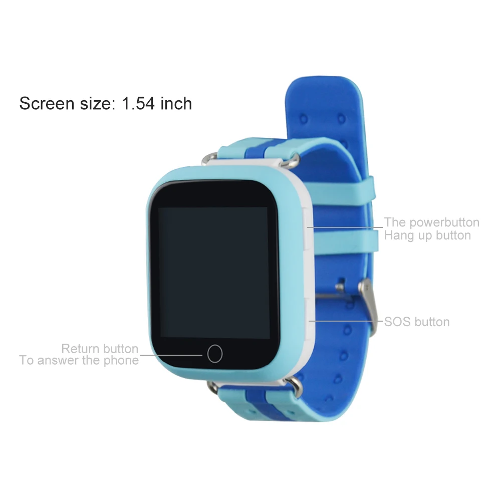 Baby Multi-function GPS Tracker Watch Anti-Disturb in Class With Wifi 1.54 inch Touch Screen Q100 Real-time Tracker for with Box tracking device