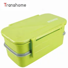 TRANSHOME Candy Doppelstöckige Bento Lunch-boxen Mit Löffel und Gabel Mikrowelle ofen lunchbox lunchbox für kinder lunchbox set