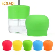 1 шт. силиконовая чашка, бутылка для воды крышка с соломинкой кружка непроливающаяся крышка Анти-дроссель бутылка для питья силиконовая крышка домашняя кухонная посуда для питья