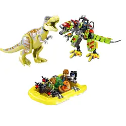Оптовая продажа 4 шт. мир Юрского периода 3 82153 тираннозавр трицератоп динозавр t-рекс строительные блоки кирпичи игрушки для детей подарок