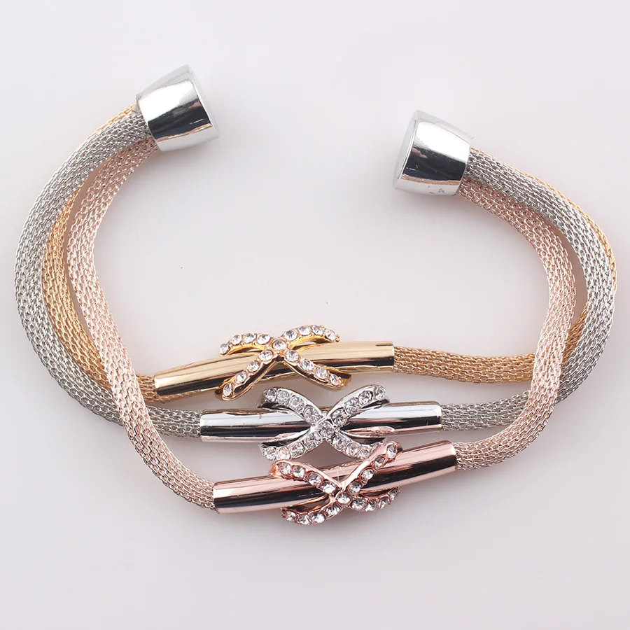 Magnetic Clasp Infinity Bracelets for Women Gold Color Snake Chain Bracelet Female Crystal Jewelry