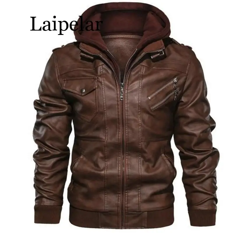 

Laipelar Spring Fashion Motorcycle Leather Jacket Men Slim Fit Oblique Zipper PU Jacket Autumn Men Leather Jackets Coats Black