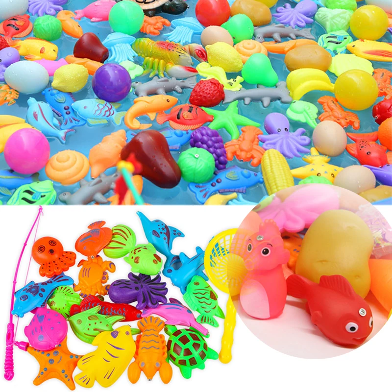 Новинка, 3D Магнитные морские животные, магнитные рыболовные игрушки, набор удочек, Детская модель, игры для рыбалки, уличные игрушки, надувной бассейн