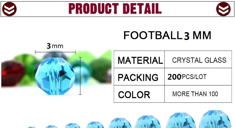 Zhubi Подвески хрустальные бусины 2/3/4 мм маленькие Свободные Ограненные Стекло круглый Футбол разделители для бусин для изготовления ювелирных изделий, оптом