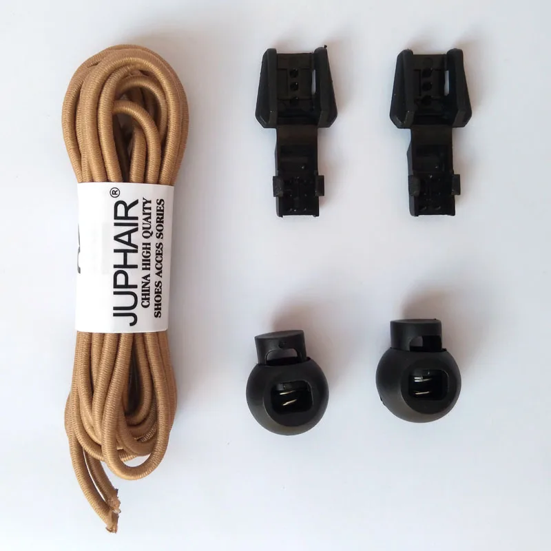 JUP 1-50 Pairs Light Brown Fashion Lace-free Tie Locking Laces Running Jogging Sneaker Sport New Fashion Shoes Lace-up Elastics