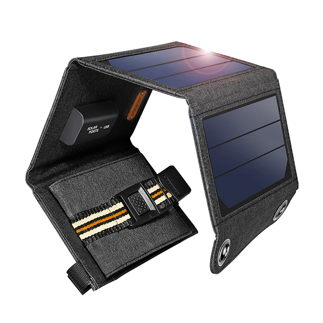 Suaoki 7 Вт солнечная панель 5 в USB выход портативный складной внешний аккумулятор Солнечное зарядное устройство для смартфона - Цвет: 7W