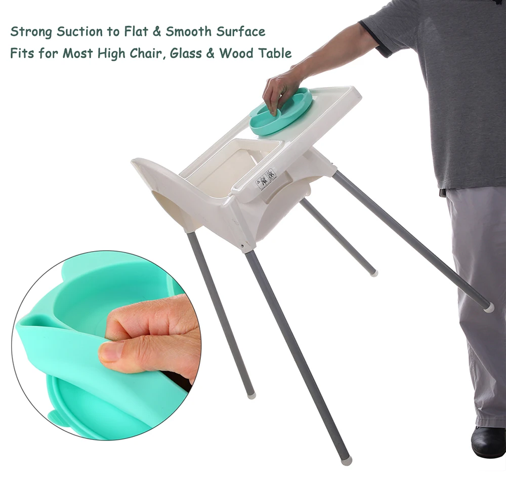 port/átil aprobado por la FDA sin BPA Qshare aptos para lavavajillas y microondas una pieza Platos de silicona para beb/é fuertes placas de succi/ón para ni/ños peque/ños para beb/és y ni/ños