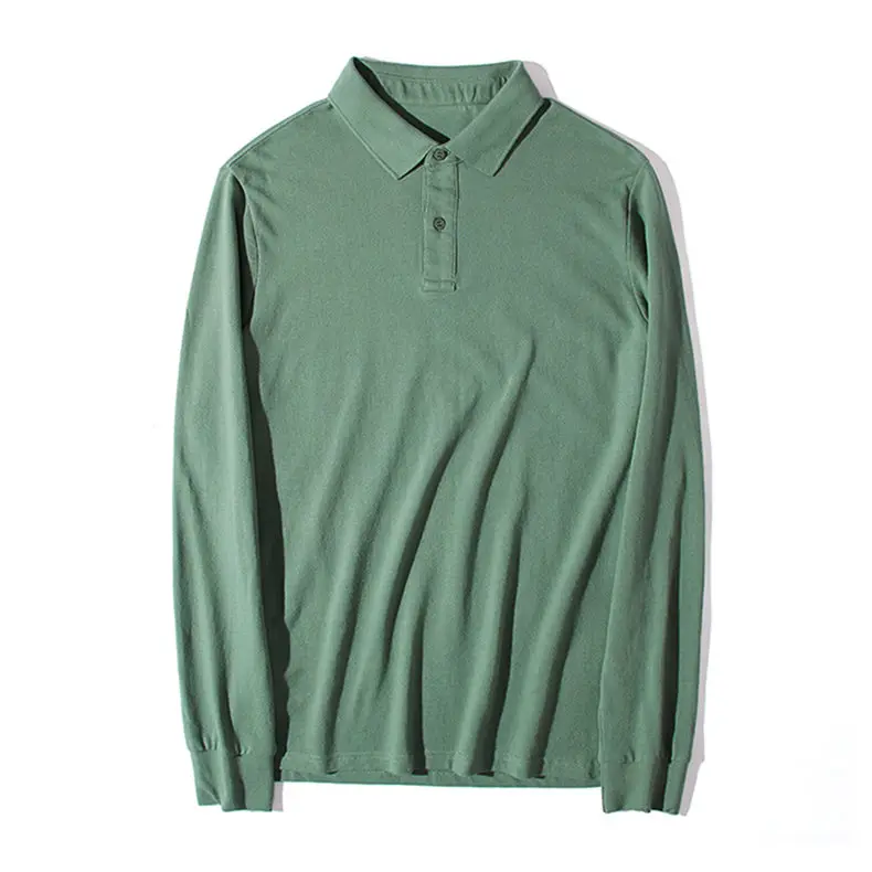 5XL 6XL Muls Polo Men100% Cotton Long Sleeve Basic Pattern Casual Mens Polos Male Plus Size High Quality White Orange Green Blue 02