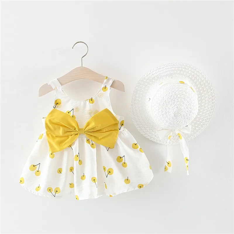 

Melario Baby Girls Clothes Summer Baby Dress with Bow Hat 2pcs Clothes Set Newborn Infant Toddler Dresses Wedding Dress Vestidos