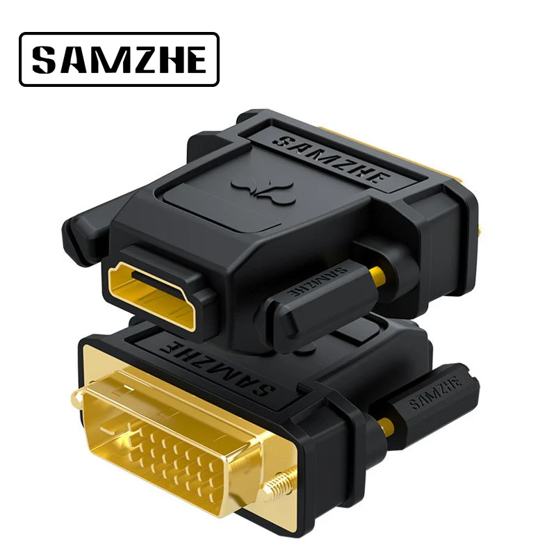 SAMZHE DVI 24+1 to HDMI Adapter HDMI Male to DVI Female Converter 1080P Support for Computer to Display Screen