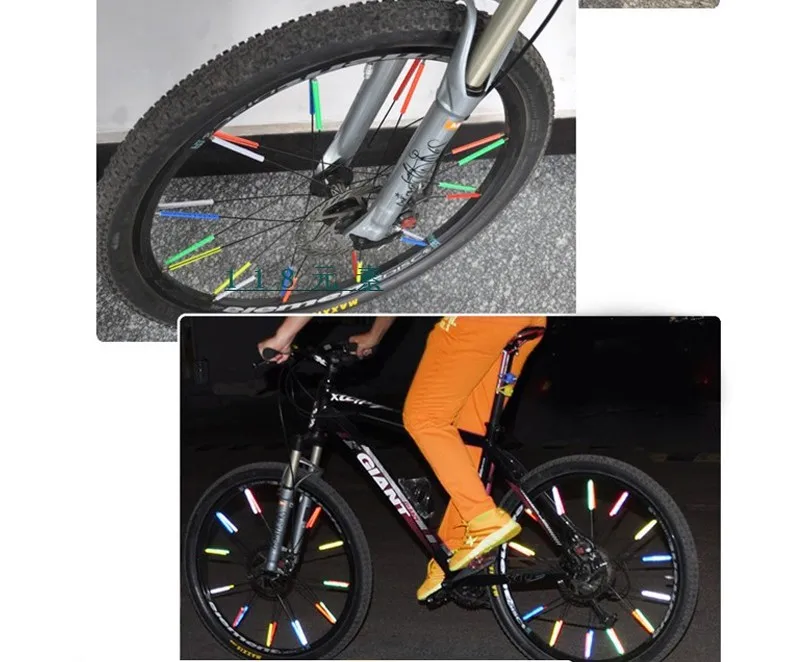 12 PCS  Bag Bicycle Bike Wheel Spokes Reflective Sticker Tube Warning DIY Cycling Reflector Reflective 7cm Fast Shipping   (3)