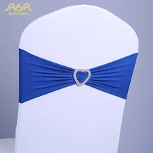 Шт. 100 шт. эластичные спандекс стул, лента для свадьбы/банкетный стрейч стул из лайкры Sash группа с круг/сердце пряжка