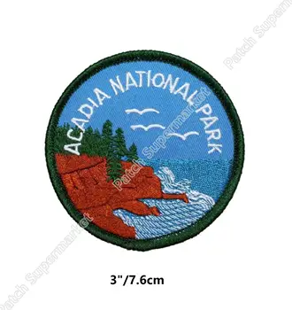

Maine "Acadia National Park" Souvenir Patch American Travel Patch Embroidered Iron On badge clothing Outdoor halloween costume