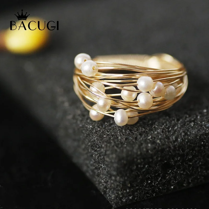 Натуральный пресноводный барокко белый жемчуг кольца для женщин ручной работы обручальное кольцо Роскошные ювелирные украшения Bague женский