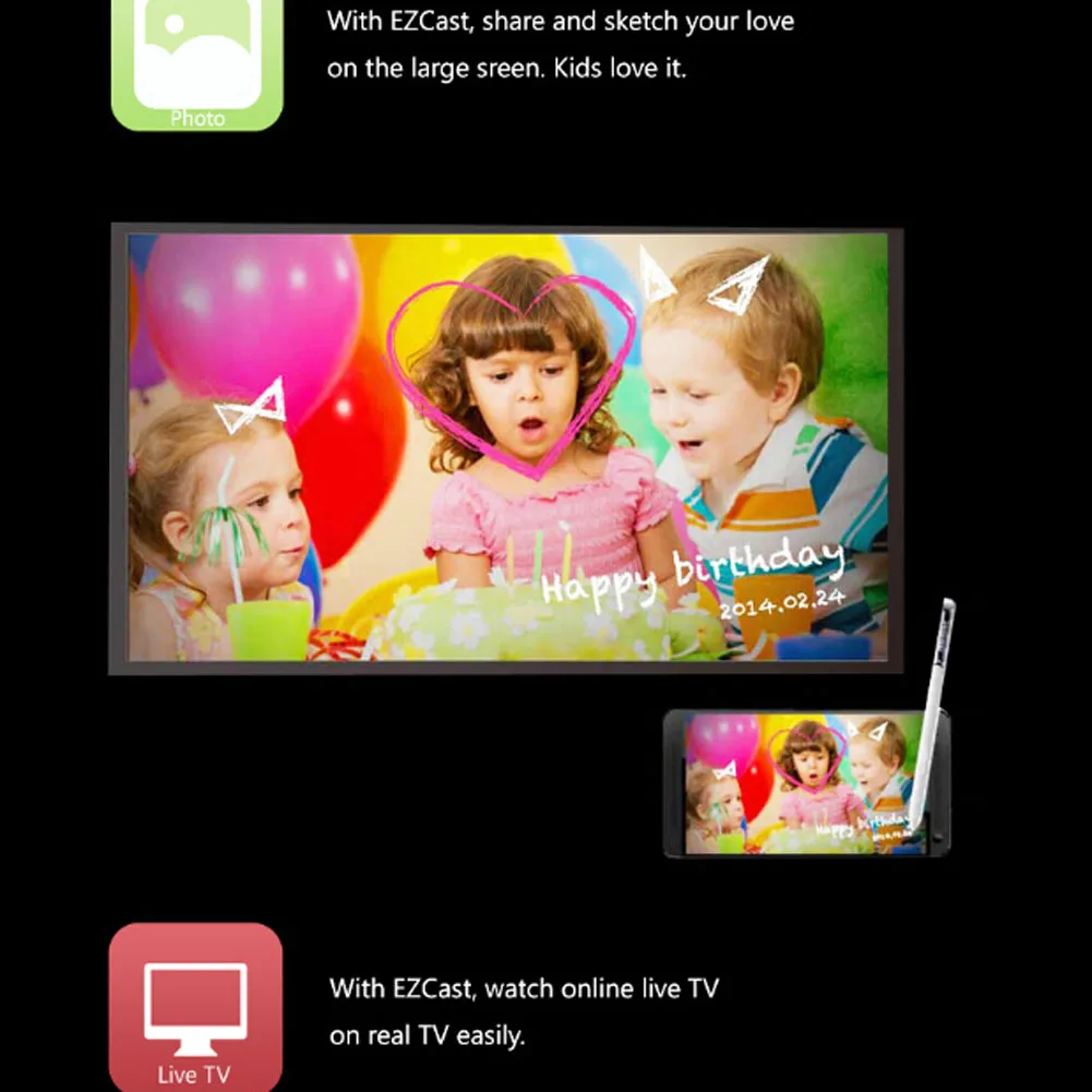 External WIFI Miracast TV DONGLE Pass DLNA WIFI Display 1080P HDMI TV 100GB Output Network Card For IOS Android Window