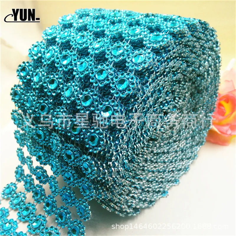 10 Yard900cm Bling Diamond Mesh Wrap Ribbon Silver Rhinestone Mesh Roll Tape Tulle Crystal Ribbon Jewelry Wedding Decoration 6D (28)