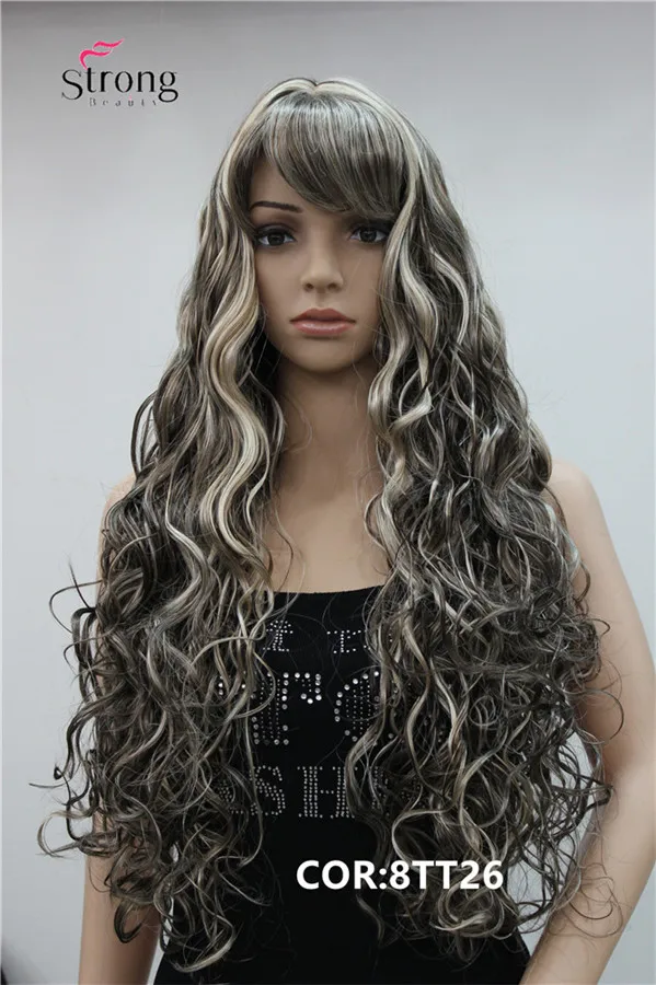 StrongBeauty длинные толстые волнистые черные, коричневые, светлые Выделенные синтетические парики для женщин