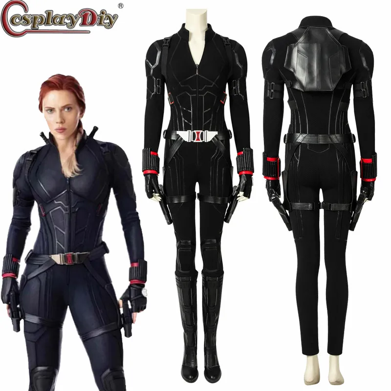 

Cosplaydiy Avengers Endgame Black Widow Cosplay Costume Halloween Women Costumes Avengers 4 Natasha Romanoff Halloween Jumpsuit