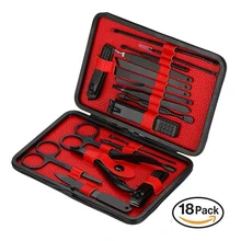 19 шт., машинка для стрижки ногтей из нержавеющей стали, маникюрные наборы, резак, триммер для ногтей, педикюр, ушные палочки, корректор для ухода, маникюр, чехол