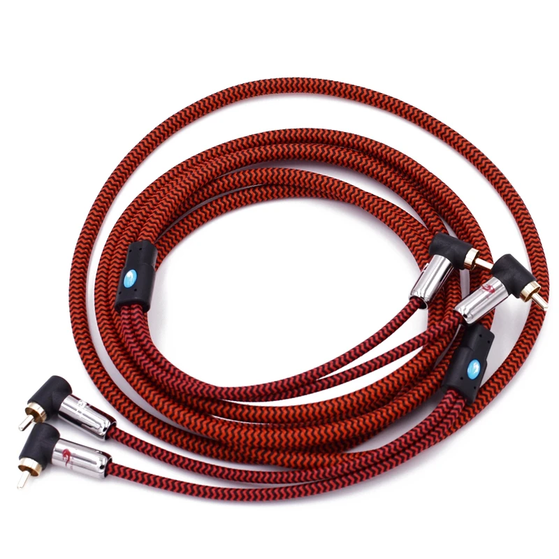 Hifi Прямоугольный двойной RCA аудио кабель 2 TV DVD динамик сабвуфера усилитель OFC