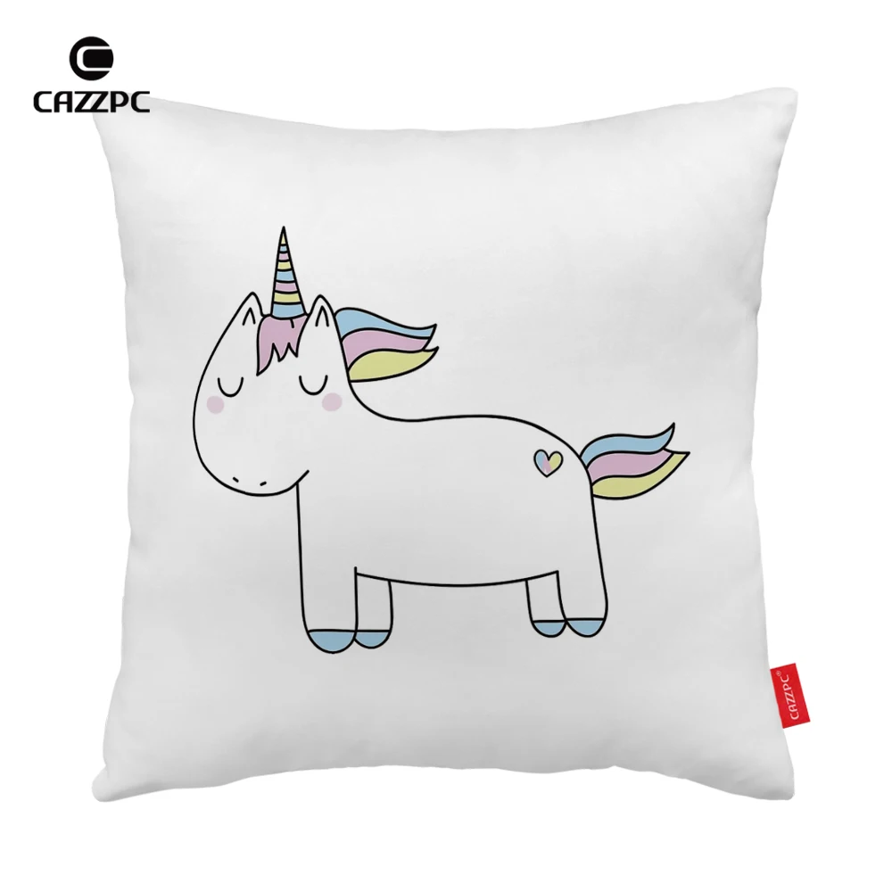 Cute Fat Funny Shy Unicorn Print Car Decorative Pillowcase Pillow cases