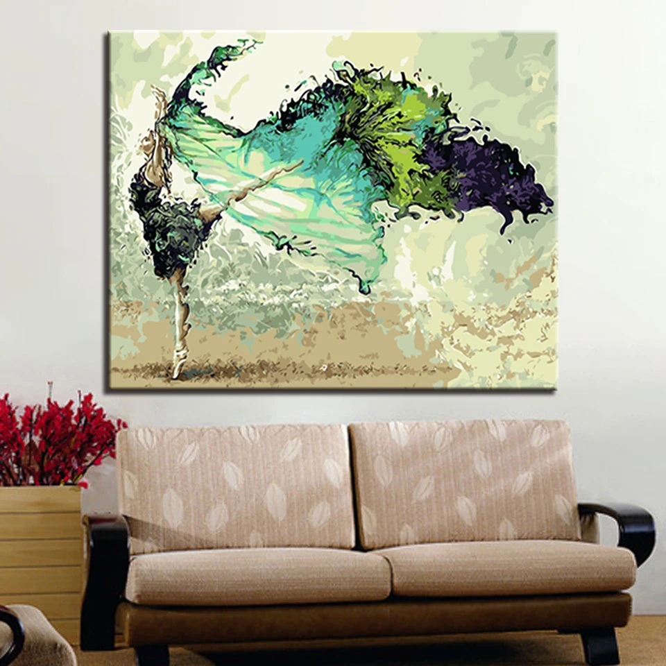 

Oil Paint Painting By Numbers DIY Drawing Coloring Canvas Girl Dancing Handpainted Framework Wall Modular Paints Art Pictures