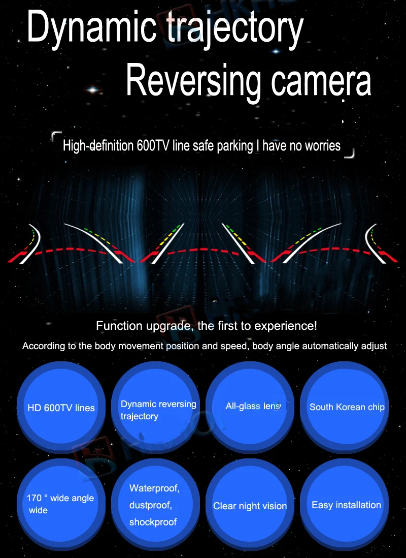 2017 car dynamic trajectory rear view font b camera b font with 4IR LED night vision
