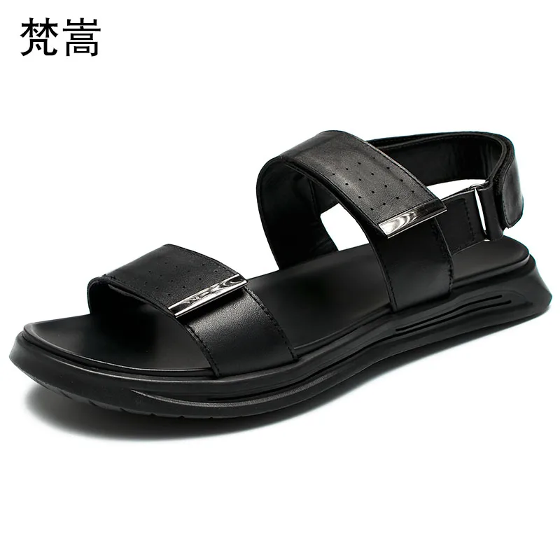 

men soft bottom outdoor mens gladiator sandals summer Genuine Leathe Flip Flops casual Shoes beach outdoor anti-skid roman shoes