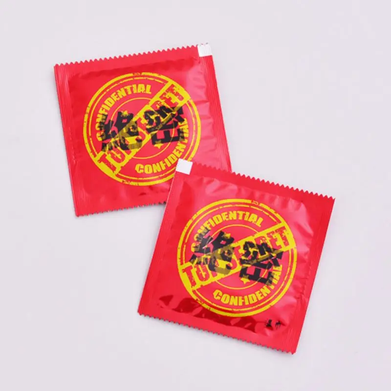 1 сумка забавные китайские слова напечатаны креативные хитрые шутки презервативы форма влажное кухонное полотенце почтовый индивидуально завернутый подарок для взрослых#11