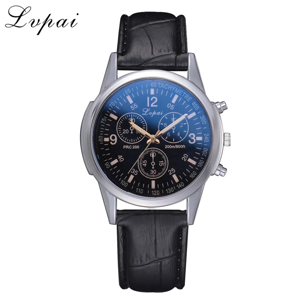 Lvpai Casual Quartz Leather Band Watch Analog Wrist Watch Grain leather three-eye watch For 2018 Ladies Fashion Clock