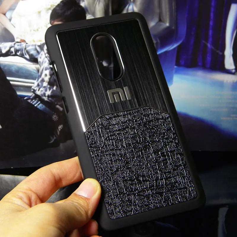 

Luxury Case for Xiaomi redmi note 2 mi5 mi4s Brushed Metal Aluminium with bling Skin hybird material cover