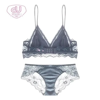 

Bras Suit Sexy Lace Edge Nothing Steel Ring Triangle Cup Bras Suit Underwear Bra