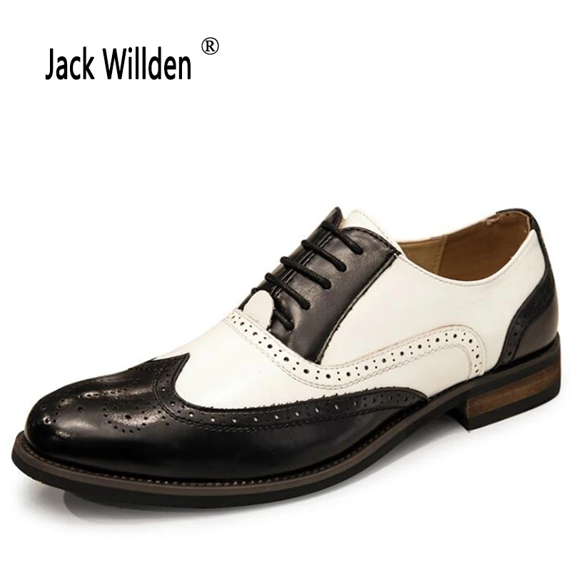 Классические модные мужские туфли оксфорды Jack Willden из натуральной кожи белого и