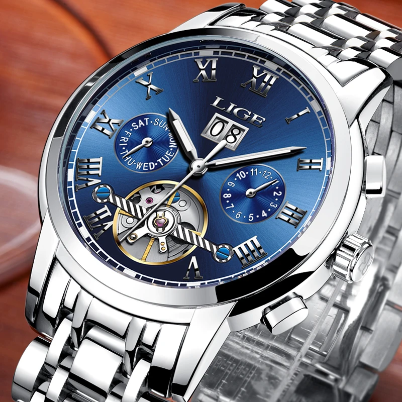 LIGE Mens Watches Top Brand Luxury Automatic Watch Men Full steel Wrist watch Man Fashion Casual Waterproof Clock relojes hombre LIGE Mens Watches Top Brand Luxury Automatic Watch Men Full steel Wrist watch Man Fashion Casual Waterproof Clock relojes hombre