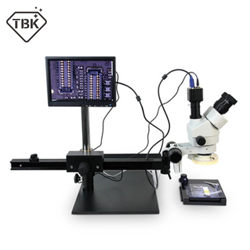 

BGA Microscope Best Multi-function Long Arm Move Electronic Digital Display 7-45x Zoom Operating CPU Maintenance Tools TBK 45L