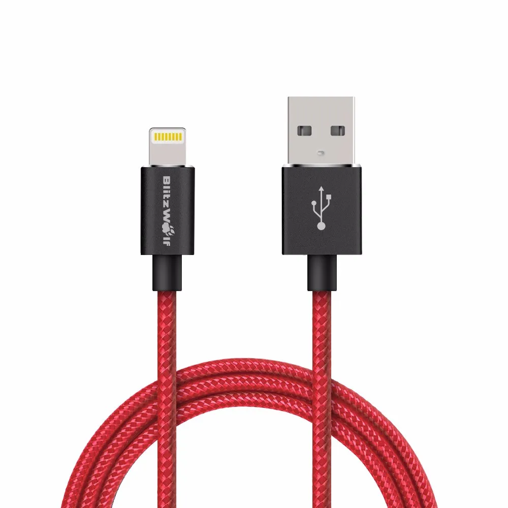 BlitzWolf 3 33ft 1m MFI Certified Braided Charger USB Data Cable For iPhone 6 6S For