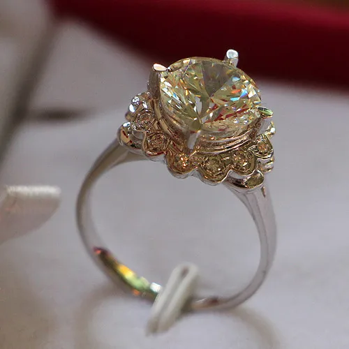 4 carat pure gold 585 vintage flower glorious lovely diamond anniversary ring for women fashion wedding - Wedding Rings Prices 4 carat pure gold 585 vintage flower glorious lovely diamond anniversary ring for women fashion wedding - Wedding Rings Prices