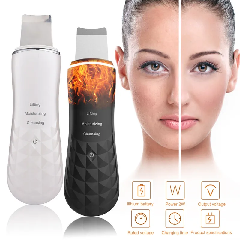 

Ultrasonic Heat Face Skin Scrubber Face Cleaning Hot Type Heating Thermostatic Pore Deep Cleaner Blackhead Removal Face Massage