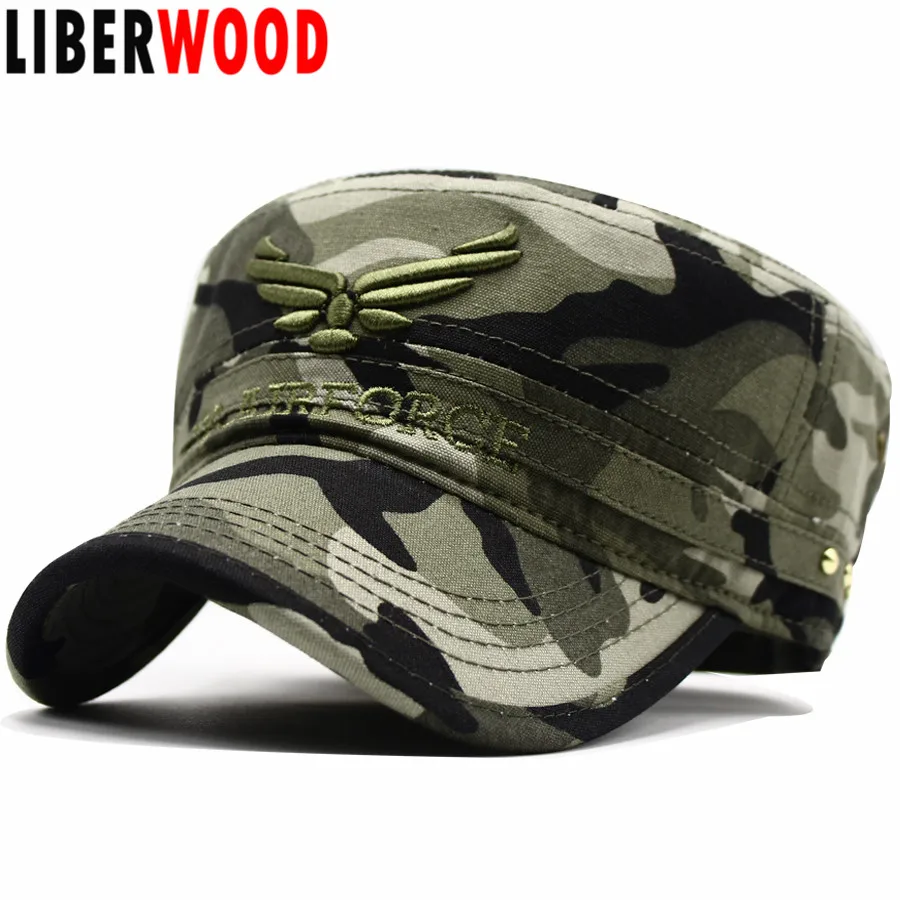 Мужская и женская вышитая шляпа LIBERWOOD U.S. Airforce USAF Wings камуфляжная Регулируемая