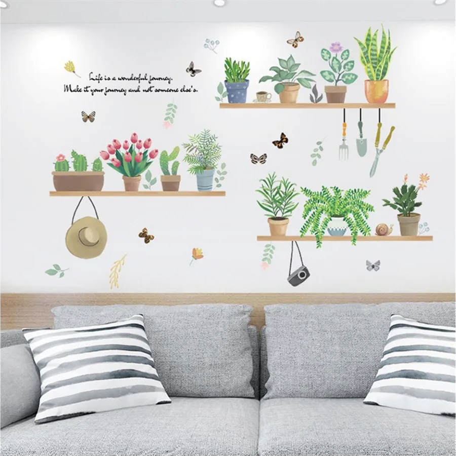 Kid Plant Potted Shop Glass Door Wall Stickers Living Room Bedroom Wardrobe Porch TV Background Self-adhesive Wall Sticker Kid Plant Potted Shop Glass Door Wall Stickers Living Room Bedroom Wardrobe Porch TV Background Self-adhesive Wall Sticker