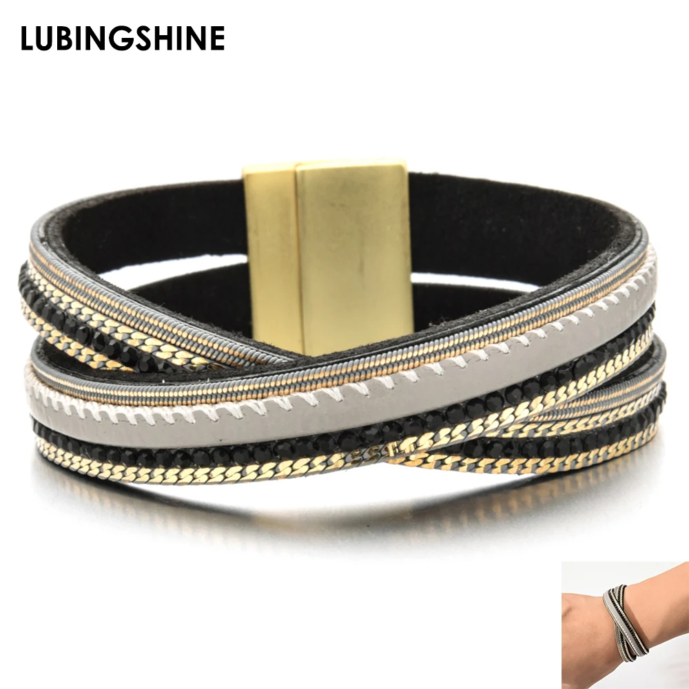 

Vintage Cross Leather Charms Bracelets&Bangles For Women Men Multiple Layers Magnetic Wrap Bracelets 2019 New Fashion Jewelry