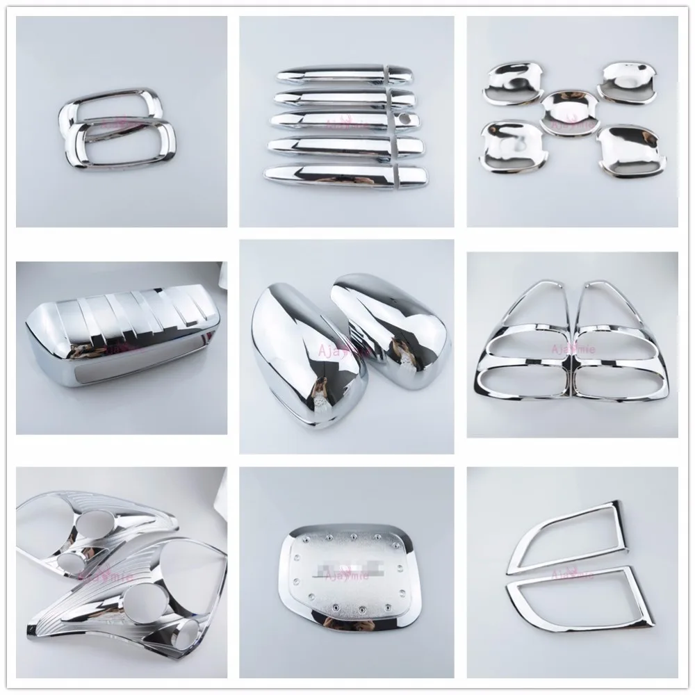 

Chrome Car Styling License Plate Frame Mirror Handle Light Panel Cover 2003-2009 For Toyota Land Cruiser Prado FJ120 Accessories
